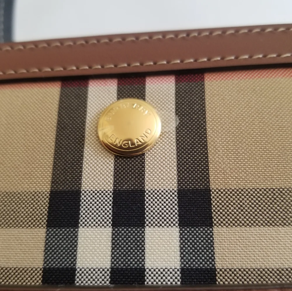 Burberry Title Vintage Check Leather Satchel Black - Picture 9 of 13